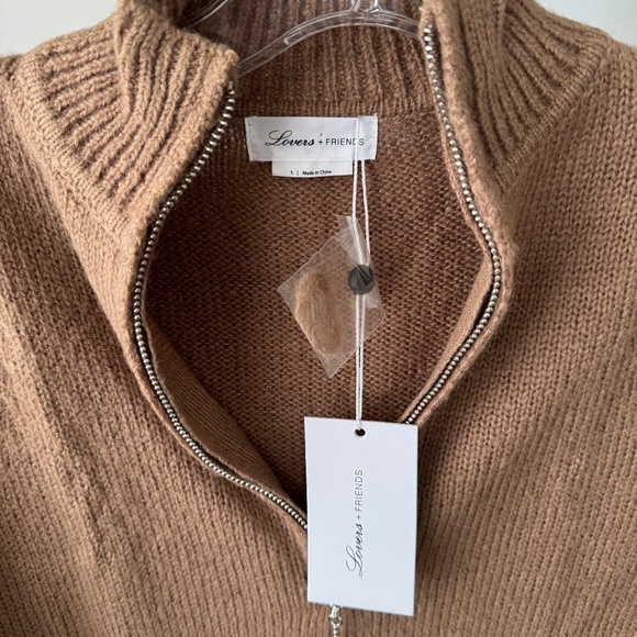 NWT LOVERS AND FRIENDS Anthea Sweater Dress in Camel - Picture 7 of 8